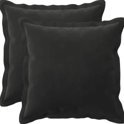 vidaXL Kussen met kussen HOUTEN 2 st Zwart fluweel