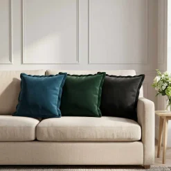 vidaXL Kussen met kussen HOUTEN 2 st Zwart fluweel