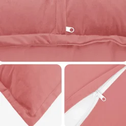 vidaXL Kussen met kussen HOUTEN 2 st Roze fluweel