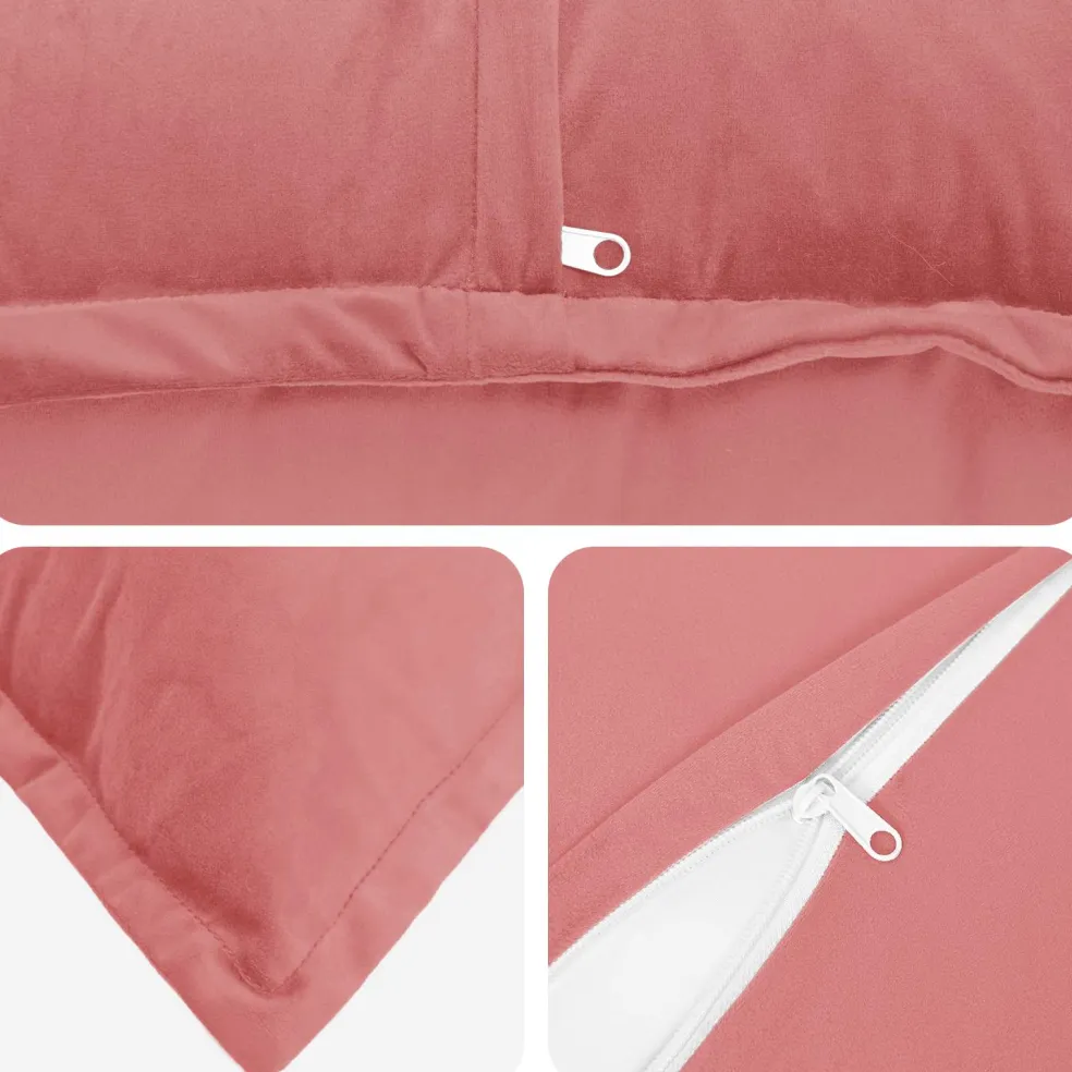 vidaXL Kussen met kussen HOUTEN 2 st Roze fluweel