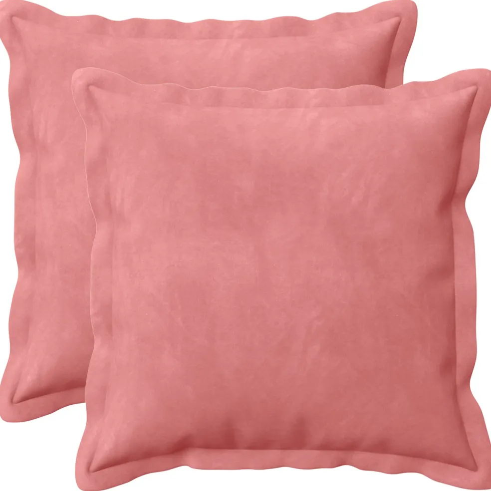 vidaXL Kussen met kussen HOUTEN 2 st Roze fluweel