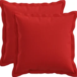 vidaXL Kussen met kussen HOUTEN 2 st Rood Faux Linnen
