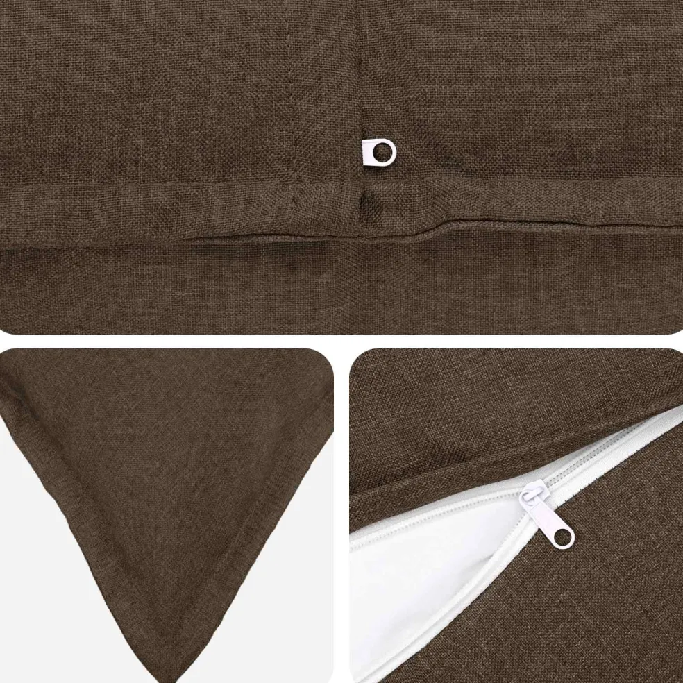vidaXL Kussen met kussen HOUTEN 2 st Taupe Faux Linnen