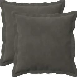 vidaXL Kussen met kussen HOUTEN 2 st Donkergrijs fluweel