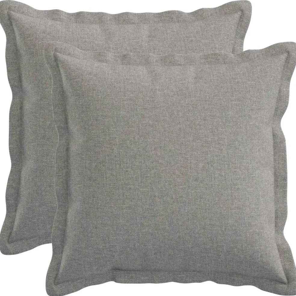 vidaXL Kussen met kussen HOUTEN 2 st Wolkengrijs Faux Linnen