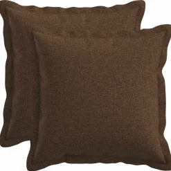 vidaXL Kussen met kussen HOUTEN 2 st Blauw Faux Linnen