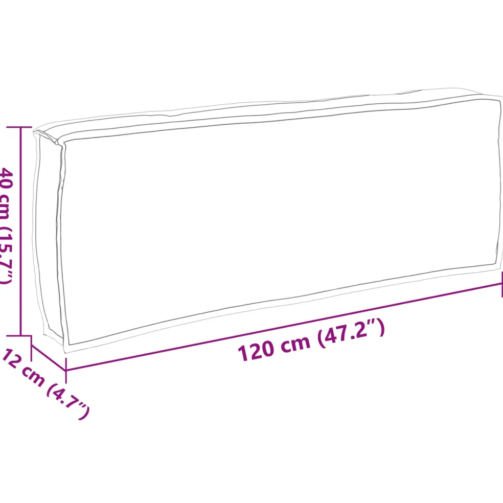 vidaXL Kussen Oxford Stof Antraciet 120 x 40 x 12 cm