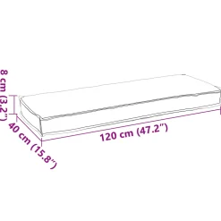 vidaXL Kussen Oxford Stof Grijs 120 x 40 x 8 cm