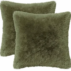 vidaXL Kussensloop 2 pcs HEERLEN Groen 30 x 30 cm PV Fleece