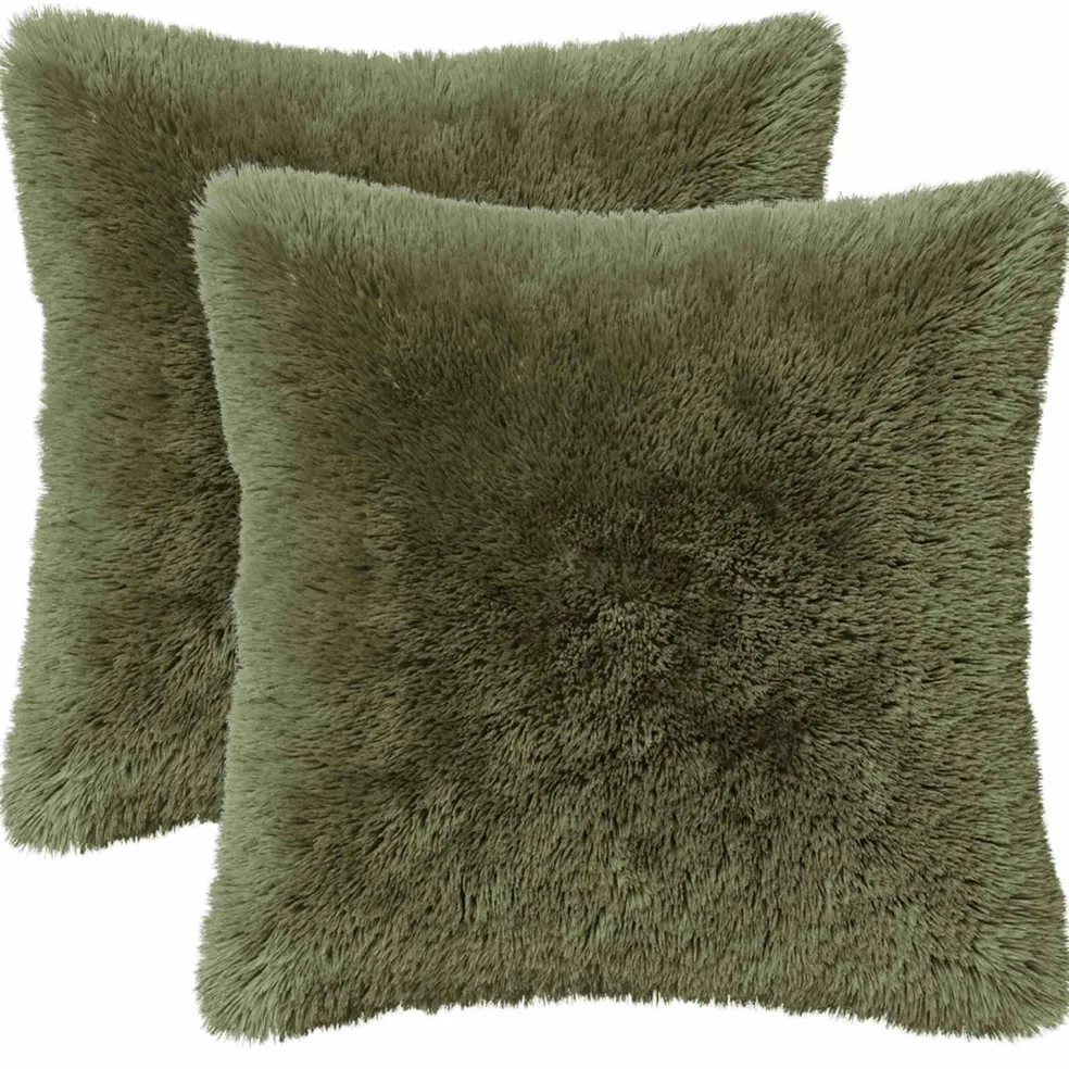 vidaXL Kussensloop 2 pcs HEERLEN Groen 30 x 30 cm PV Fleece