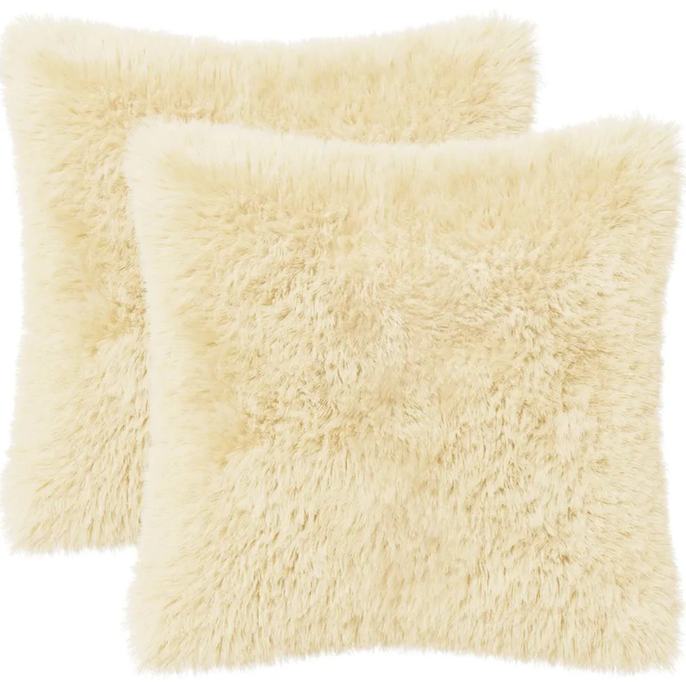 vidaXL Kussensloop 2 pcs HEERLEN Crèmekleurig 30 x 30 cm PV Fleece