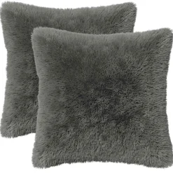vidaXL Kussensloop 2 pcs HEERLEN Lichtgrijs 30 x 30 cm PV Fleece