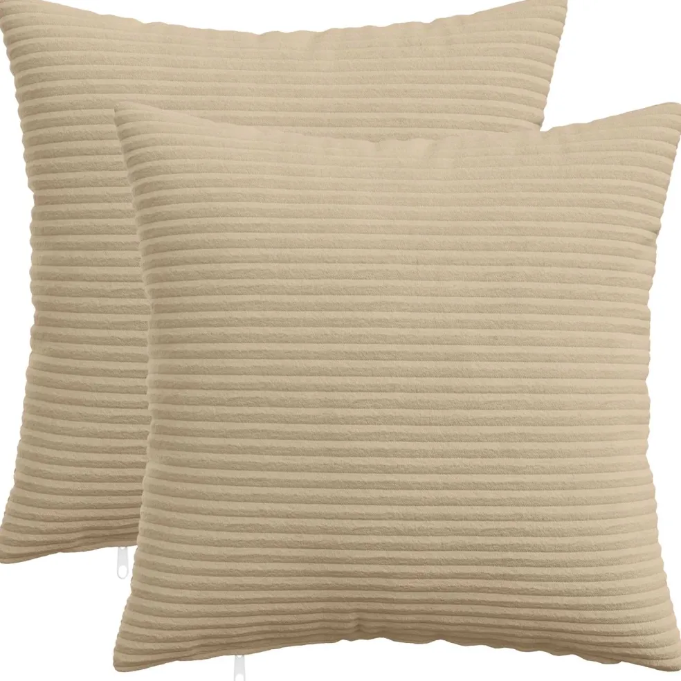 vidaXL Kussensloop 2 pcs HEERLEN Taupe 35 x 35 cm corduroy