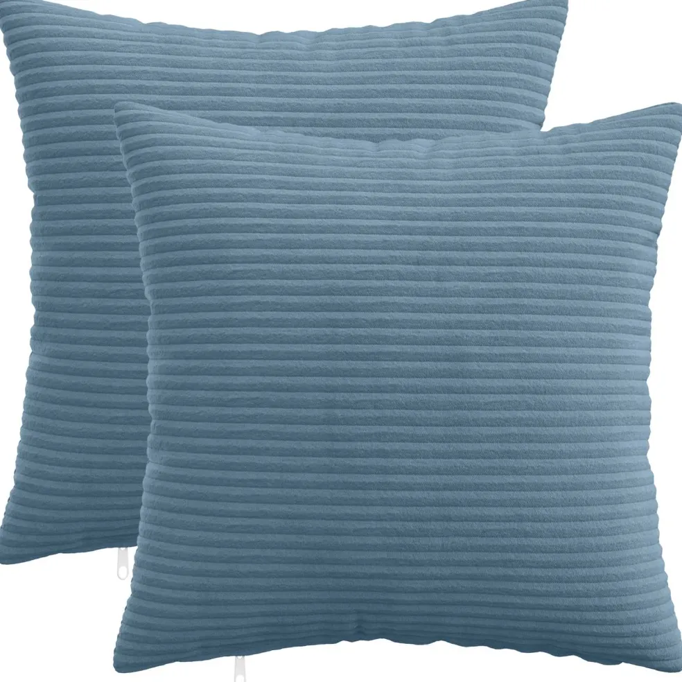 vidaXL Kussensloop 2 pcs HEERLEN Blauw 30 x 30 cm corduroy