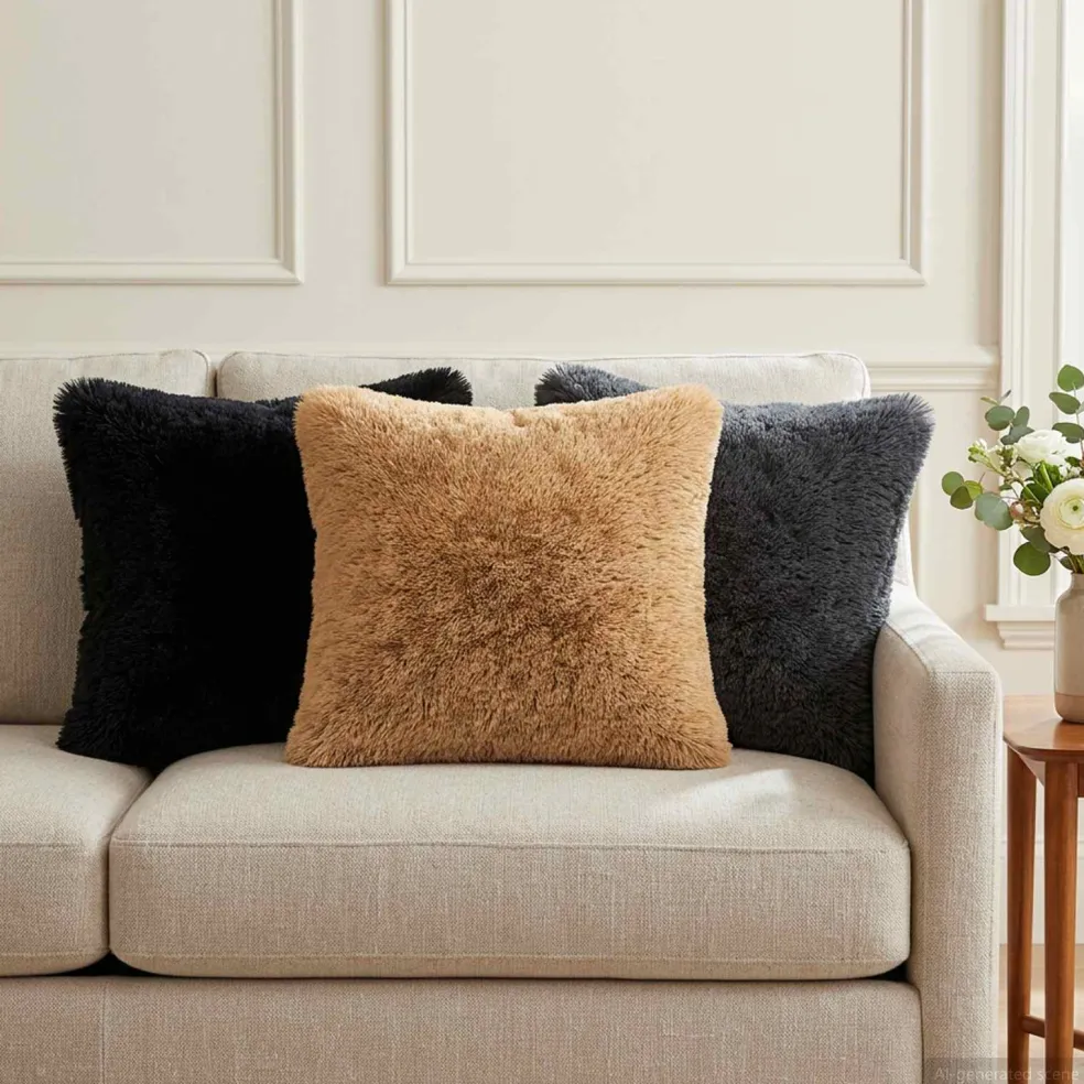 vidaXL Kussensloop 2 pcs HEERLEN Taupe 30 x 30 cm PV Fleece