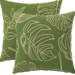 vidaXL Kussensloop 2 pcs HEERLEN Bladontwerp 30 x 30 cm Polyester