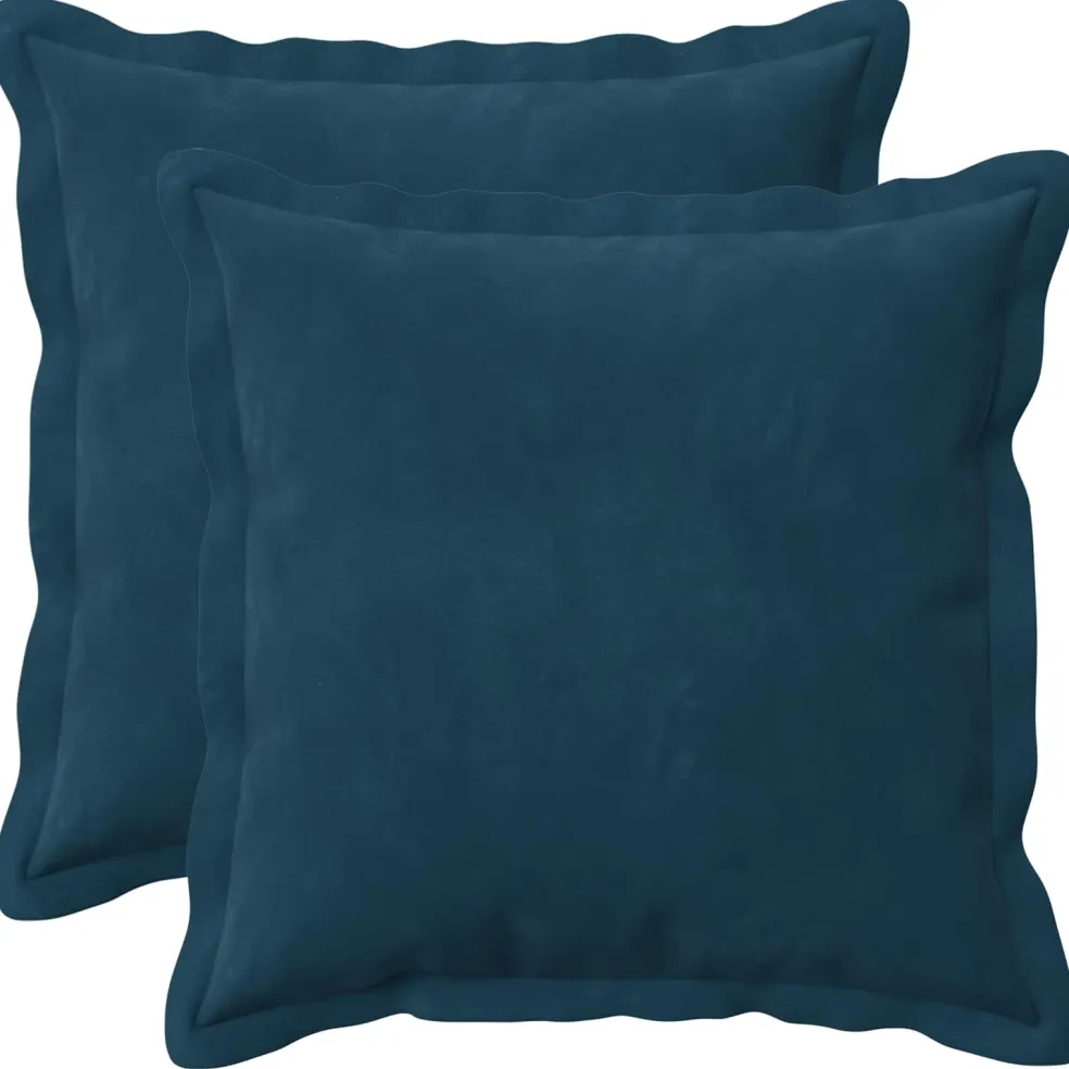 vidaXL Kussensloop 2 pcs HOUTEN Blauw 30 x 30 cm Fluweel