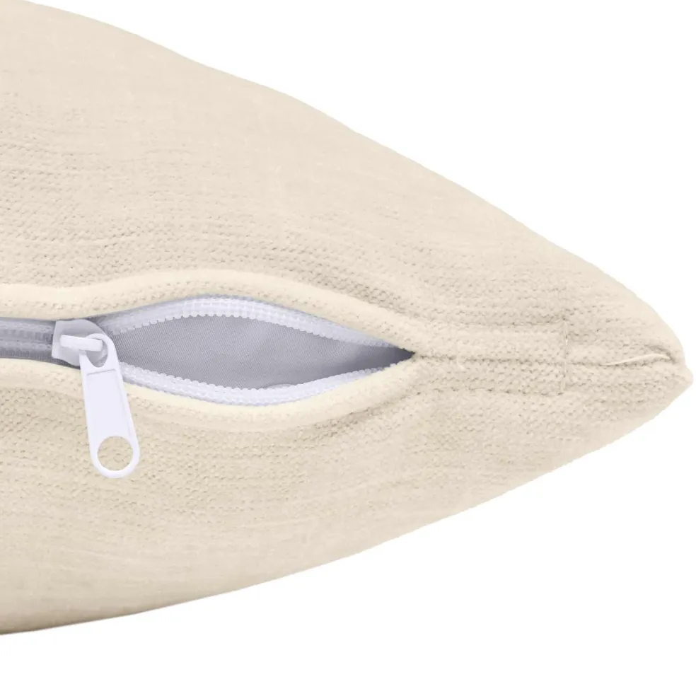 vidaXL Kussensloop 2 st HEERLEN Crèmekleurig 30 x 30 cm Chenille Stof