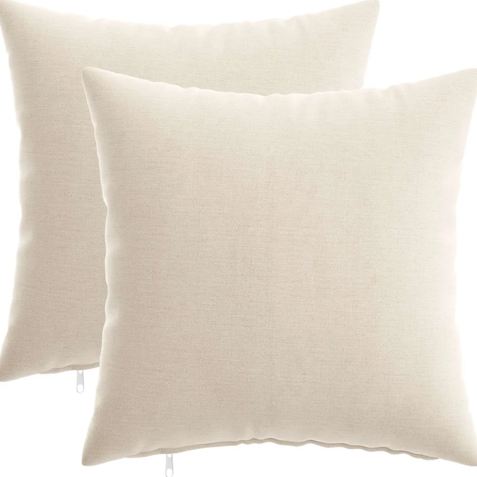 vidaXL Kussensloop 2 st HEERLEN Crèmekleurig 30 x 30 cm Chenille Stof