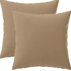 vidaXL Kussensloop 2 st HEERLEN Taupe 30 x 30 cm Polyester