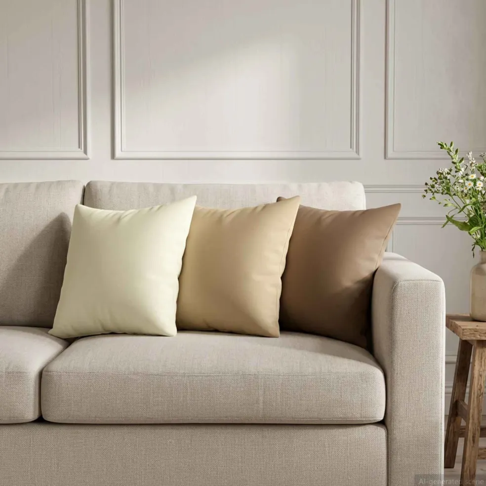 vidaXL Kussensloop 2 st HEERLEN Taupe 30 x 30 cm Polyester