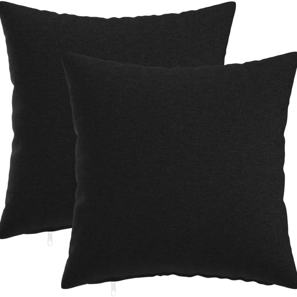 vidaXL Kussensloop 2 st HEERLEN Zwart 30 x 30 cm Stof