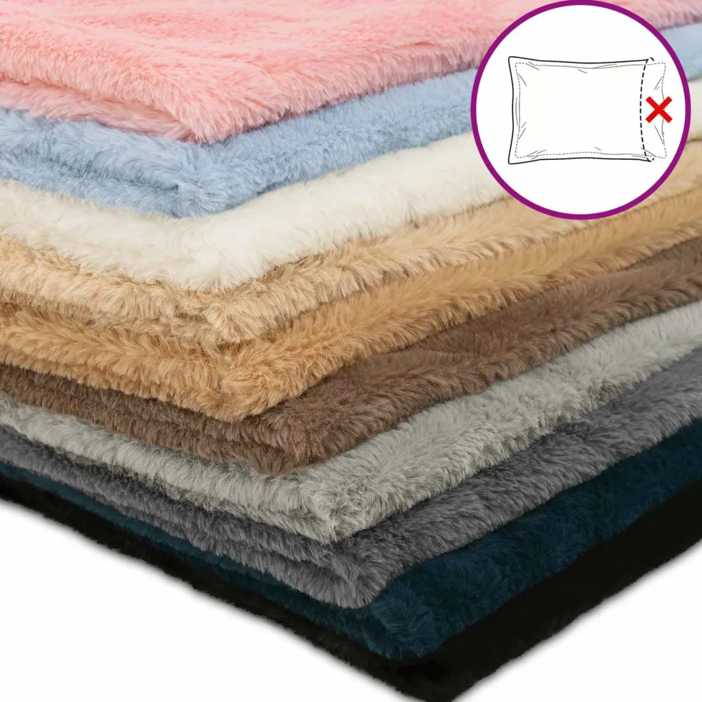 vidaXL Kussensloop 6 st HEERLEN Lichtblauw 30 x 30 cm Nep Konijnenbont