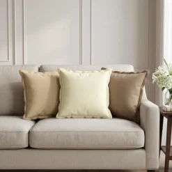 vidaXL Kussensloop 2 st HOUTEN Taupe 30 x 30 cm Polyester