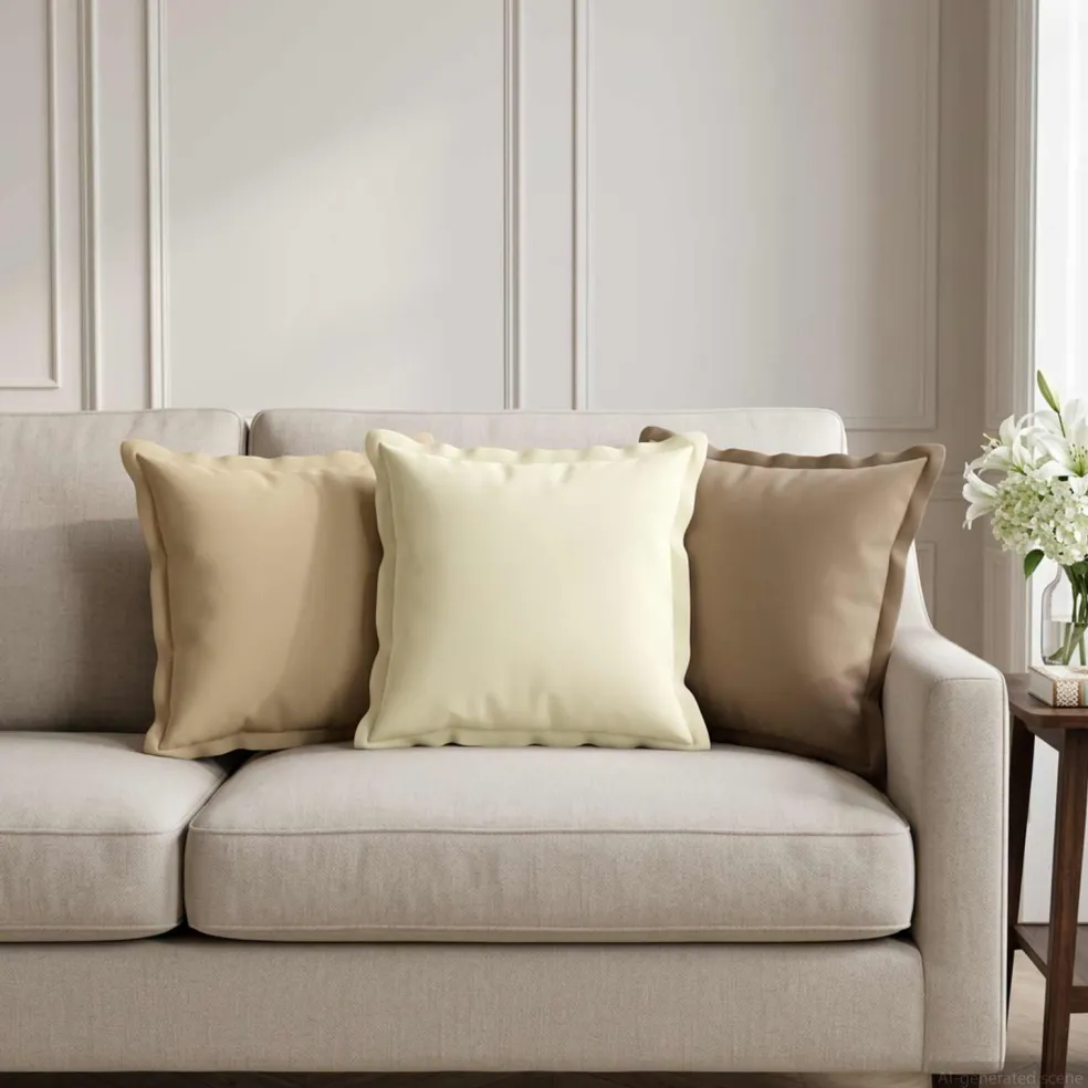vidaXL Kussensloop 2 st HOUTEN Taupe 30 x 30 cm Polyester