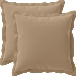 vidaXL Kussensloop 2 st HOUTEN Taupe 30 x 30 cm Polyester