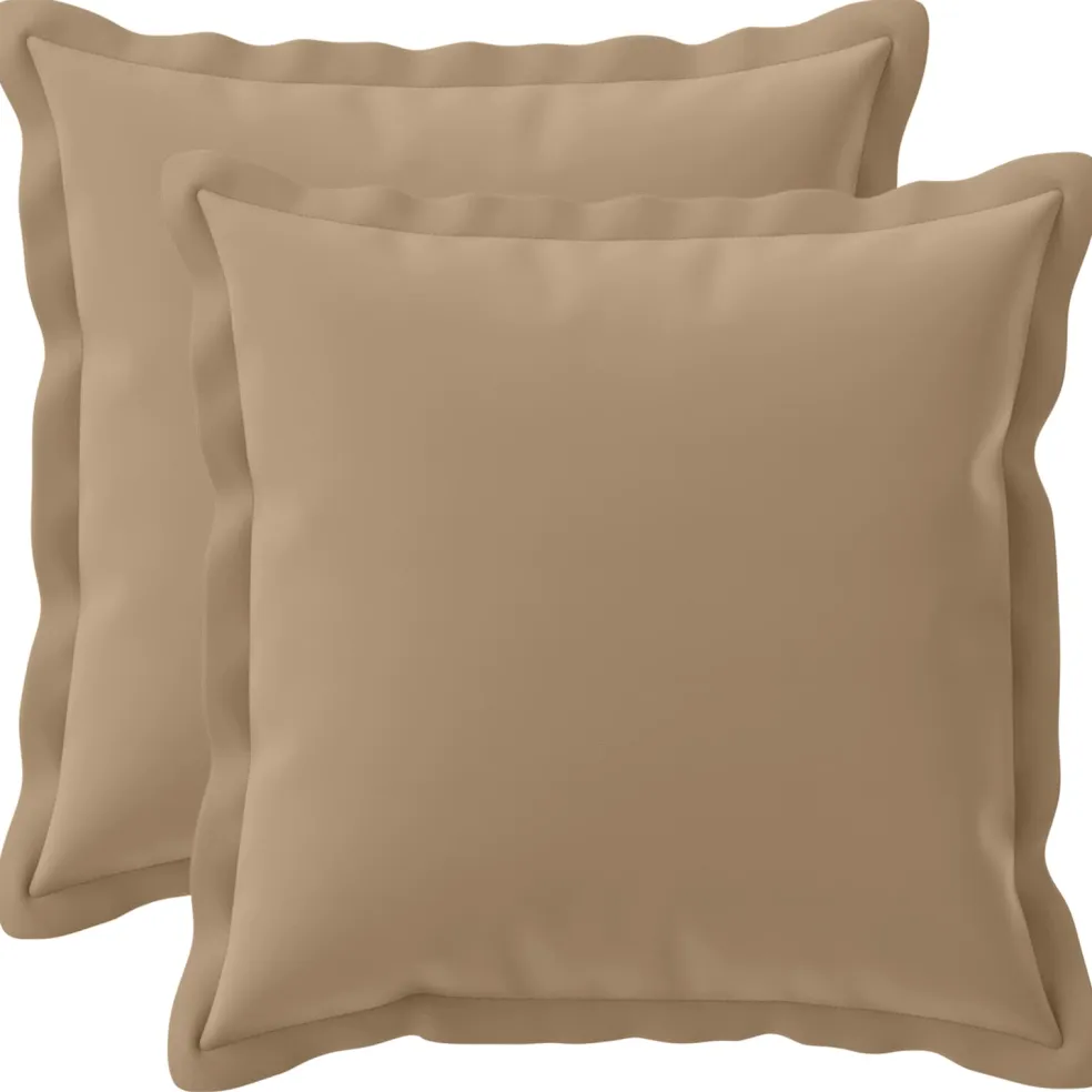 vidaXL Kussensloop 2 st HOUTEN Taupe 30 x 30 cm Polyester