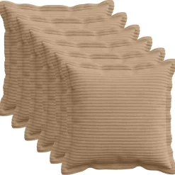 vidaXL Kussensloop 6 st HOUTEN Bruin 30 x 30 cm corduroy