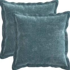 vidaXL Kussensloop 2 st HOUTEN Blauw 30 x 30 cm Chenille Stof
