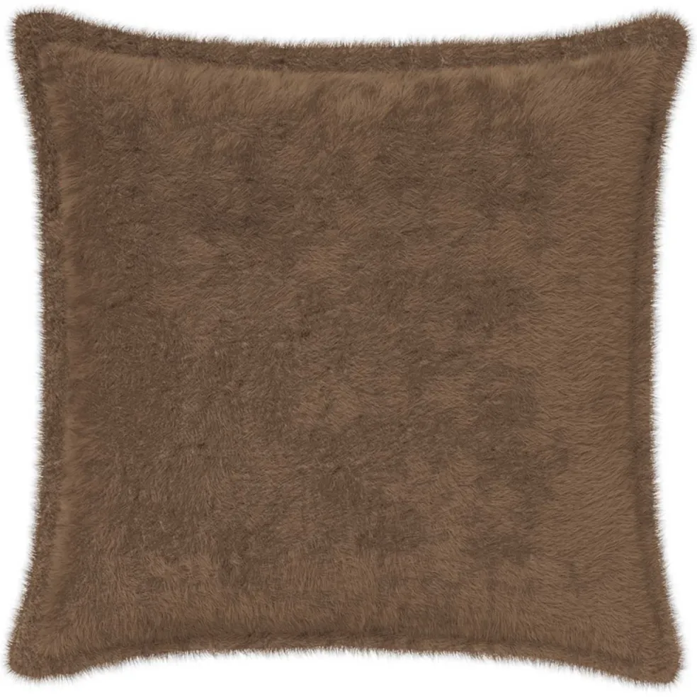 vidaXL Kussensloop 6 st HOUTEN Licht Bruin 30 x 30 cm Nep Konijnenbont