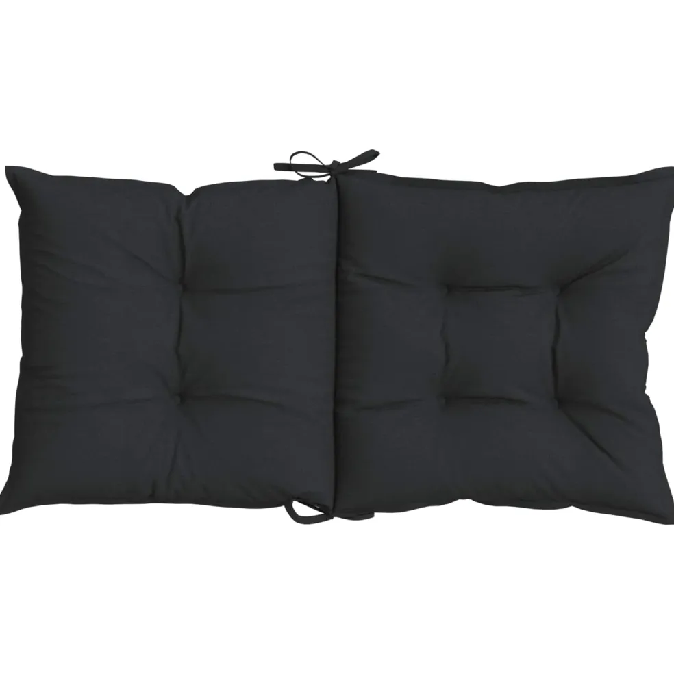 vidaXL Laagrug Stoelkussens Set 2 st Polyester Melange Zwart