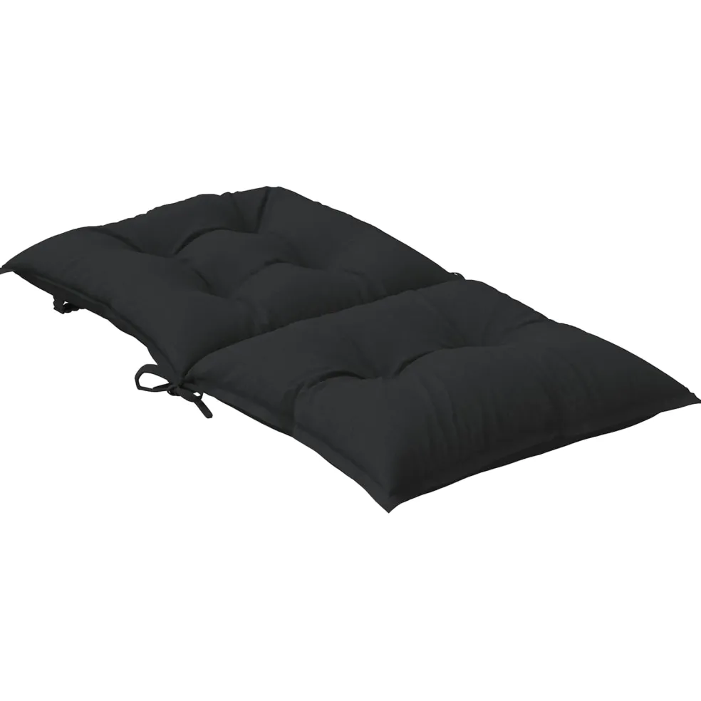 vidaXL Laagrug Stoelkussens Set 2 st Polyester Melange Zwart