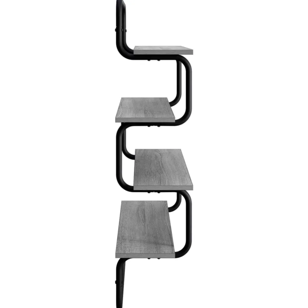 vidaXL 4-laags Wandplank Grijs Sonoma 80 x 24,5 x 104 cm Bewerkt hout