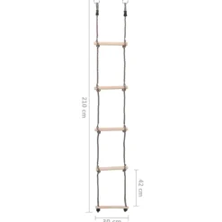 vidaXL Ladder met 5 sporten 210 cm massief grenenhout