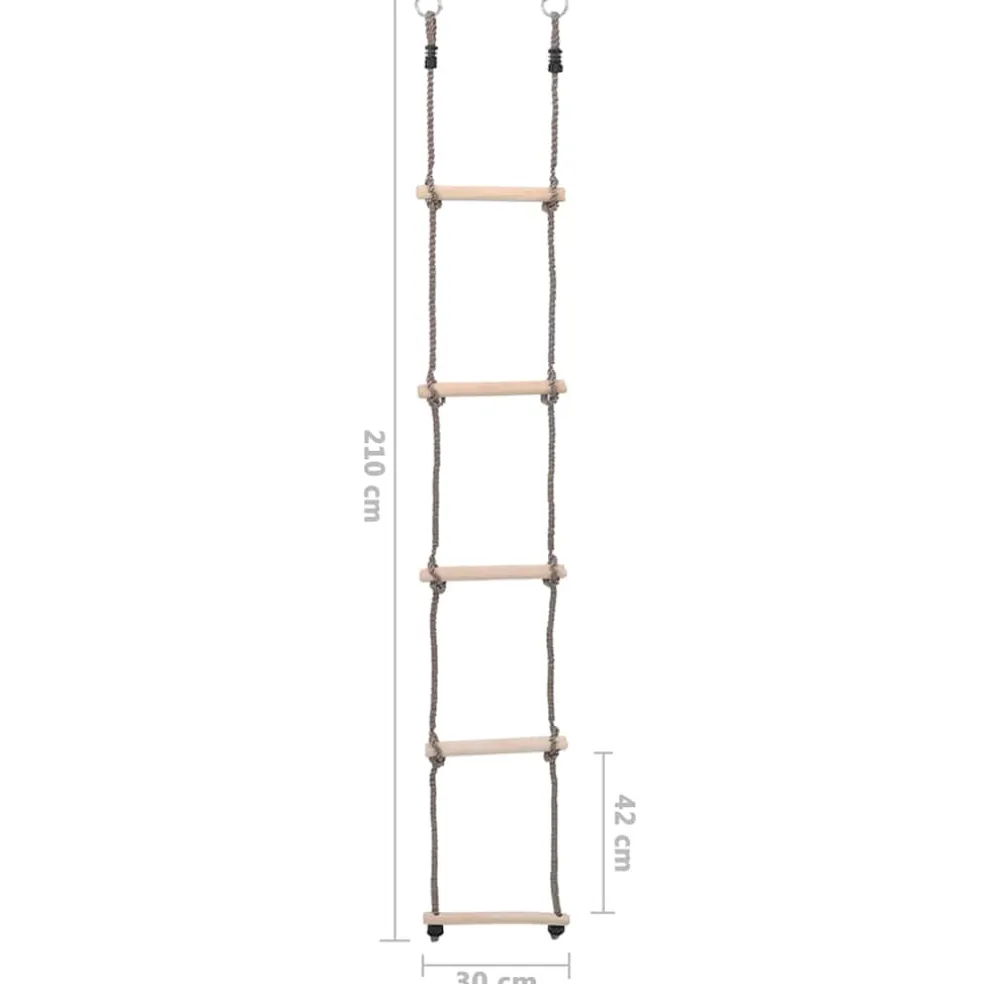 vidaXL Ladder met 5 sporten 210 cm massief grenenhout