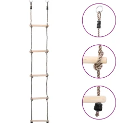 vidaXL Ladder met 5 sporten 210 cm massief grenenhout