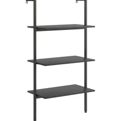 vidaXL Ladderrek met 3 schappen 64x35x120,5 cm zwart