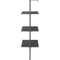 vidaXL Ladderrek met 3 schappen 64x35x120,5 cm zwart