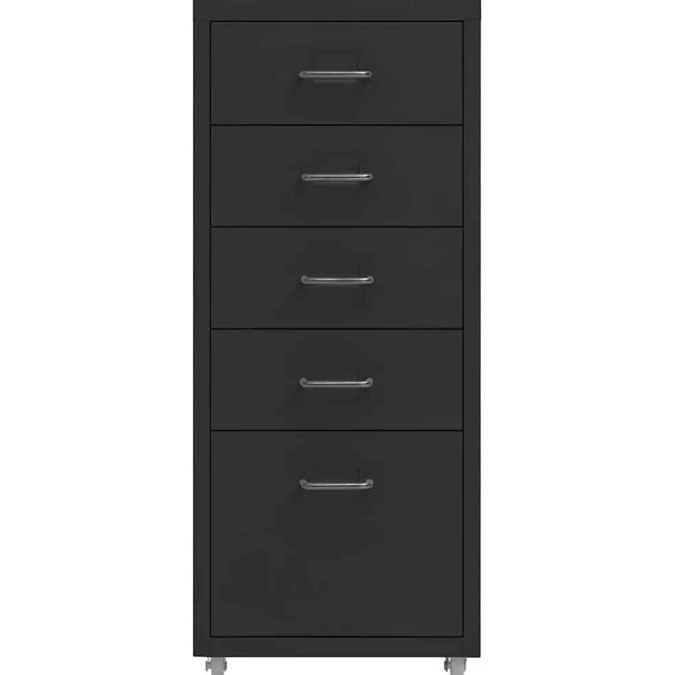 vidaXL Ladeblok verrijdbaar 28x41x69 cm metaal zwart