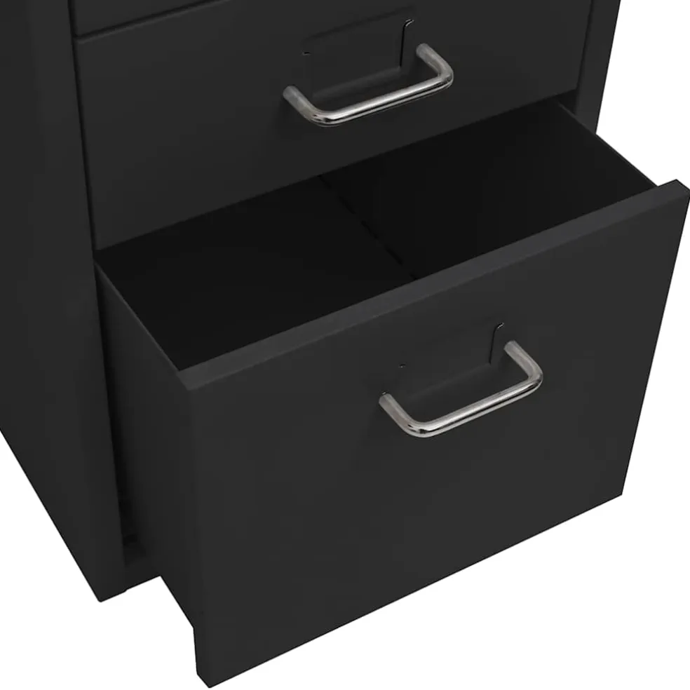 vidaXL Ladeblok verrijdbaar 28x41x69 cm metaal zwart