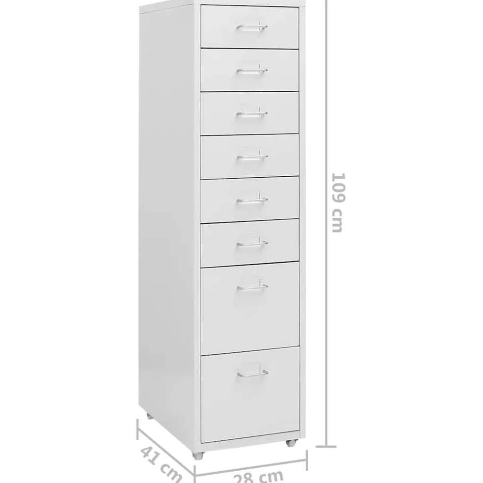 vidaXL Ladeblok verrijdbaar 28x41x109 cm metaal grijs