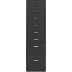 vidaXL Ladeblok verrijdbaar 28x41x109 cm metaal antracietkleurig