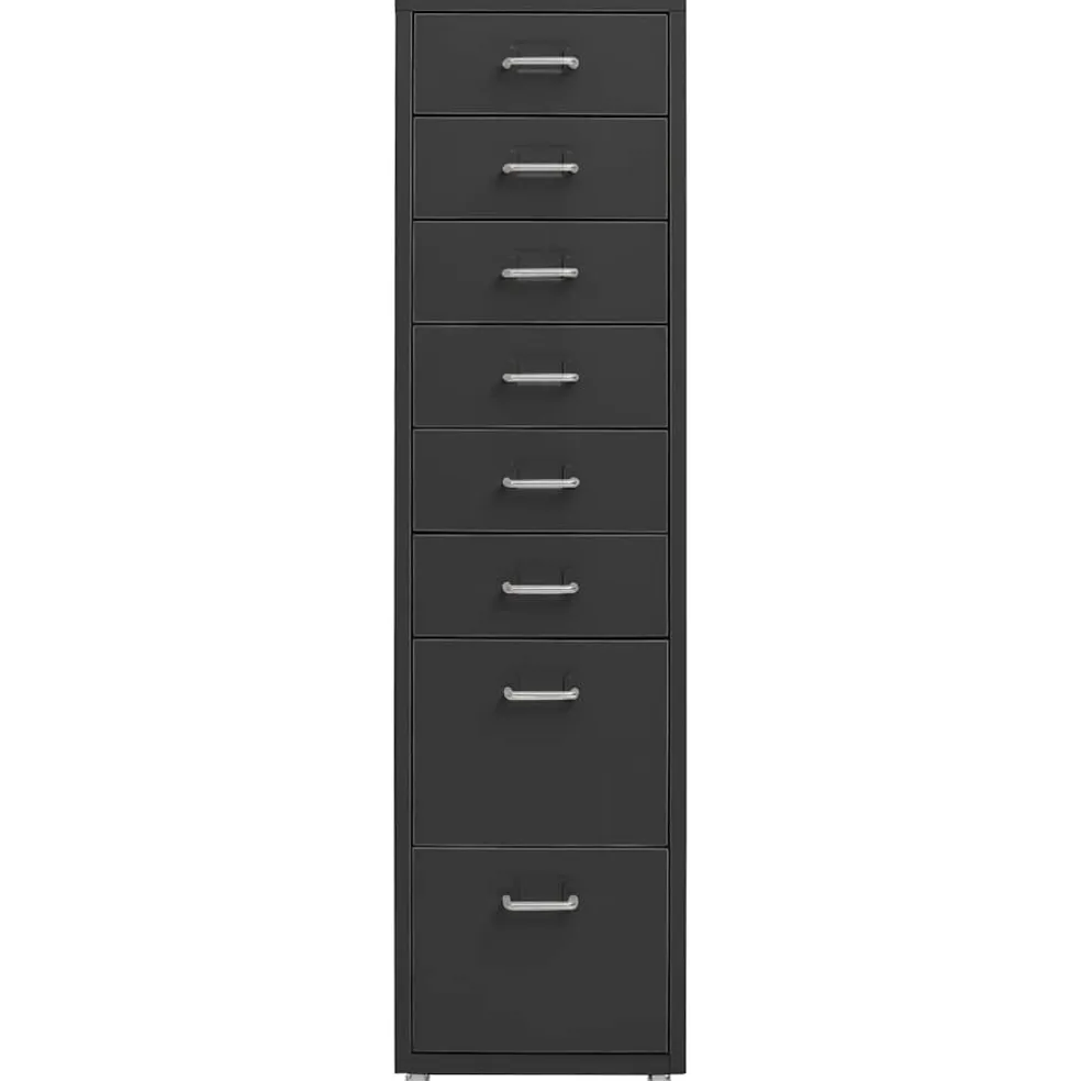 vidaXL Ladeblok verrijdbaar 28x41x109 cm metaal antracietkleurig