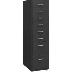 vidaXL Ladeblok verrijdbaar 28x41x109 cm metaal antracietkleurig