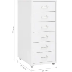 vidaXL Ladeblok verrijdbaar 39x45x67 cm staal antracietkleurig