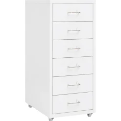 vidaXL Ladeblok verrijdbaar 39x45x67 cm staal antracietkleurig